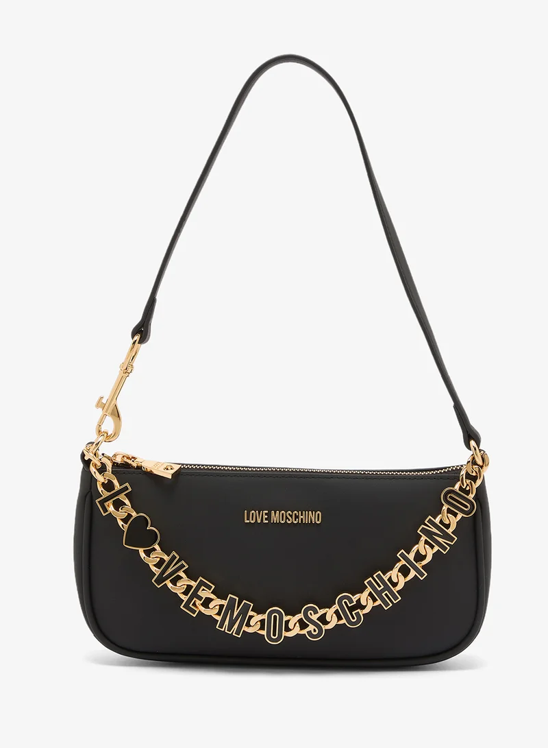 Dangling Calf + PU Shoulder Bag